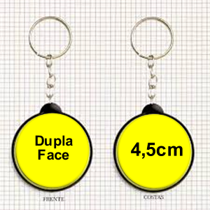 Boton Chaveiro Dupla Face 4,5cm Plastico Redondo 4x0   
